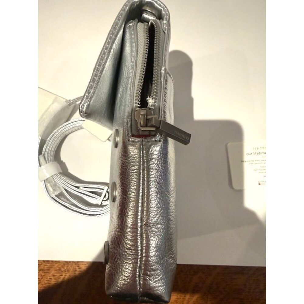 Hammitt Leather VIP Mobile Phone Crossbody Silver NWT $275 - Picture 5 of 7